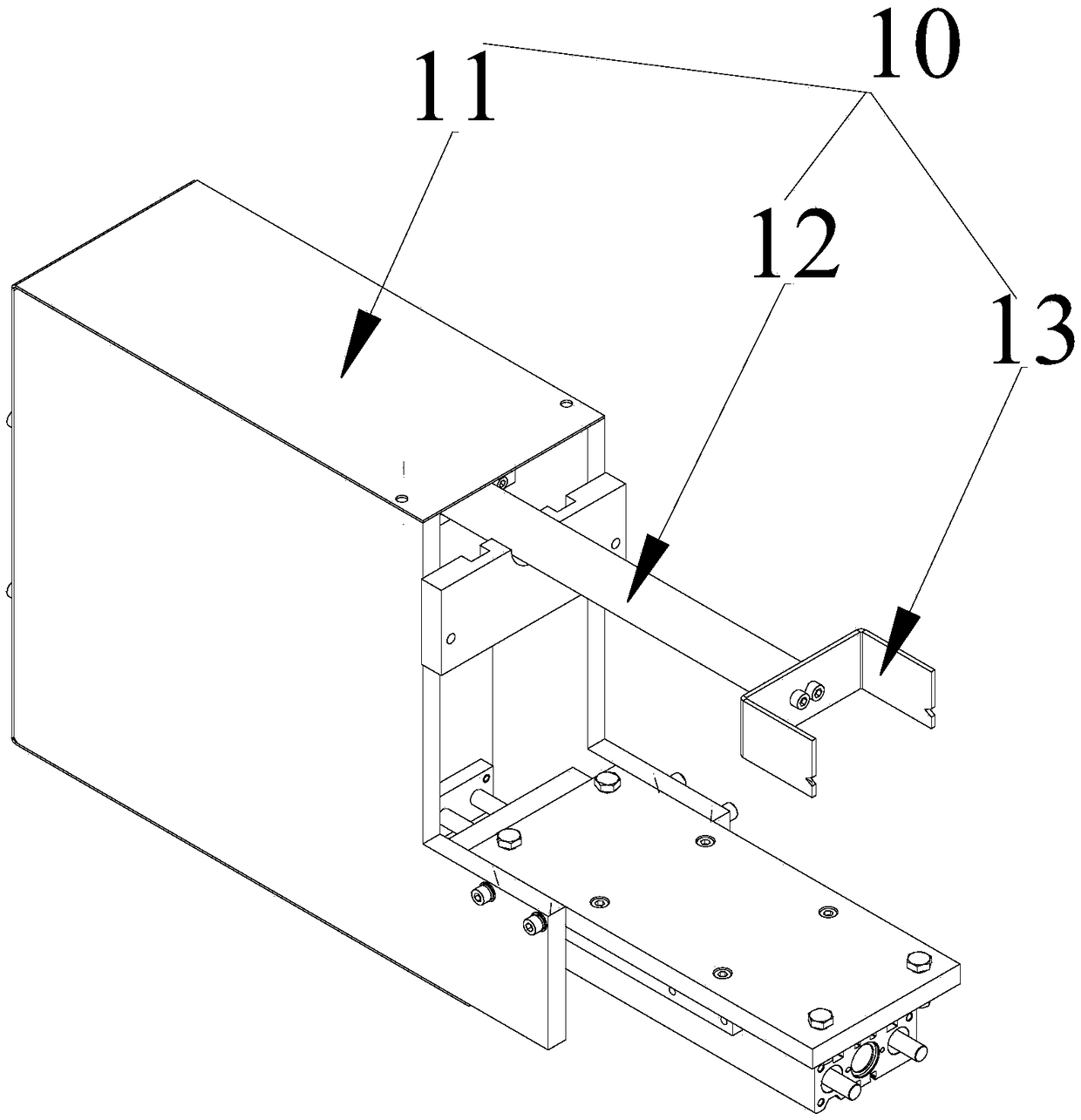 Oil heater cooling fin positioning buffer device and conveying system with same