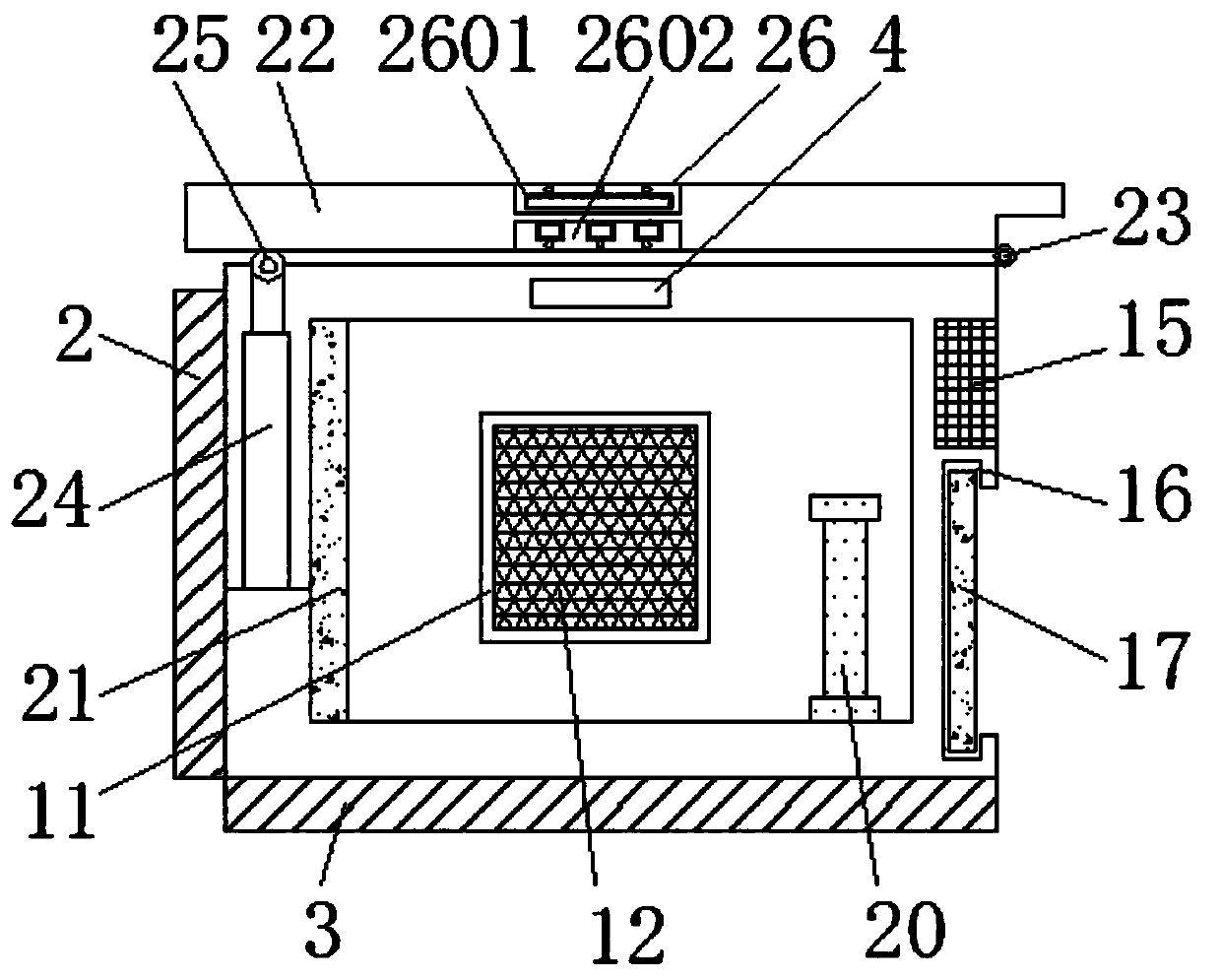 A protective device for electromechanical equipment with heat dissipation function