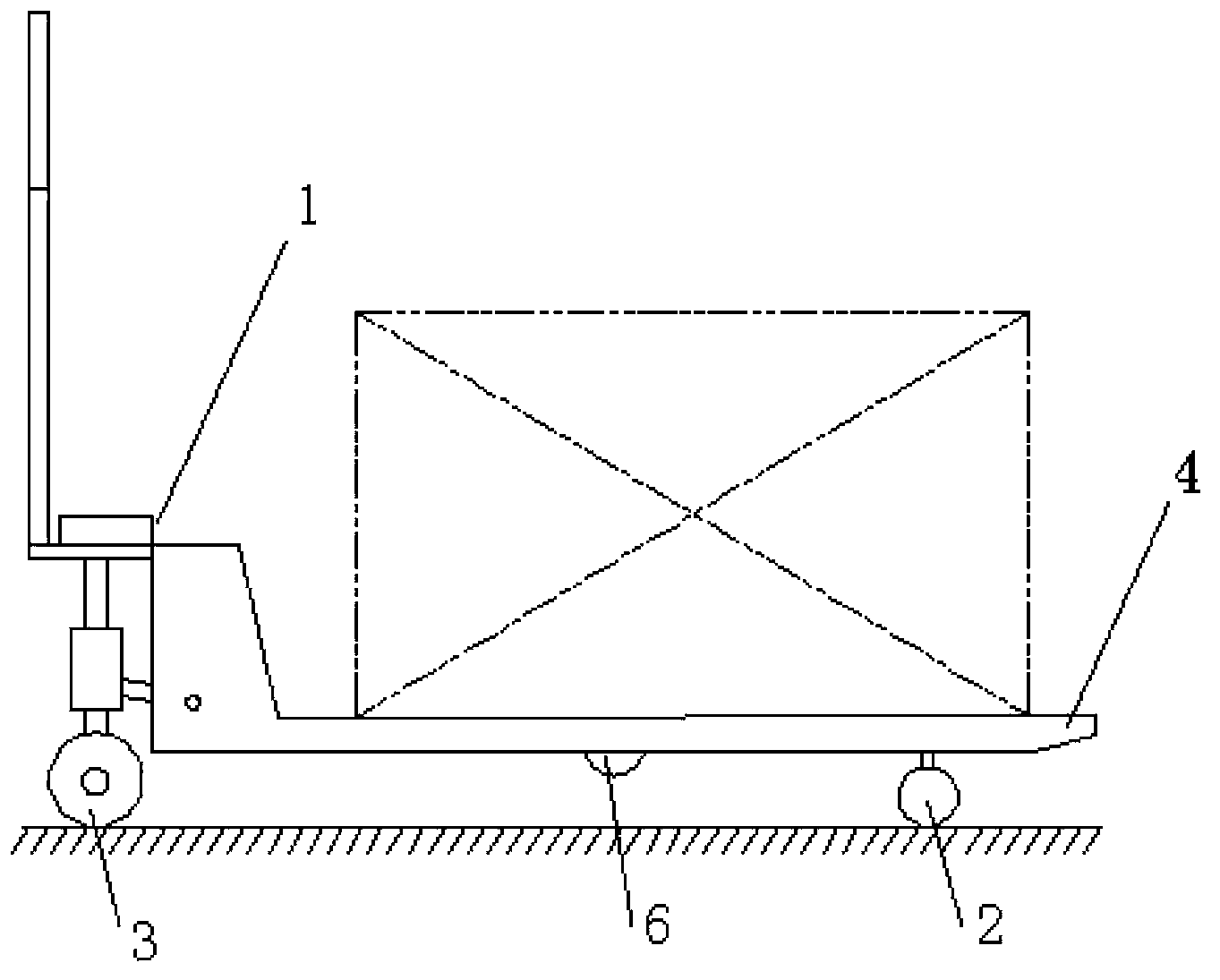 Tray truck with auxiliary supporting wheel device