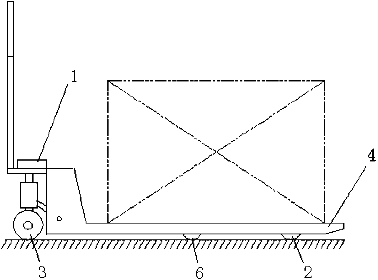 Tray truck with auxiliary supporting wheel device