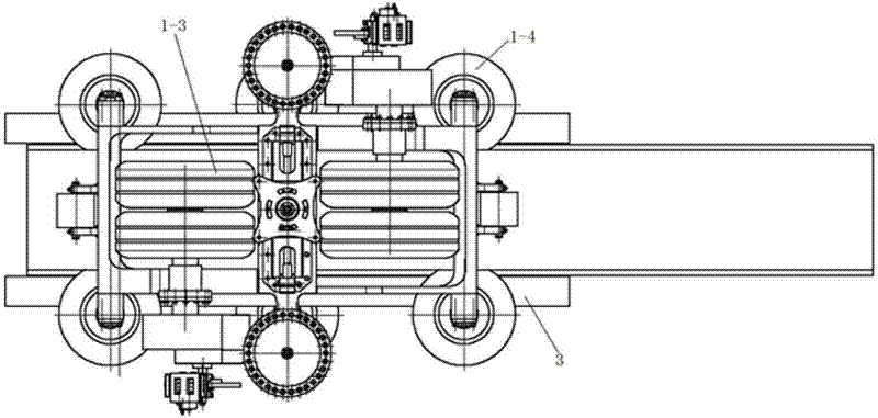 Non-adhesion driving structure for straddle type railway vehicle