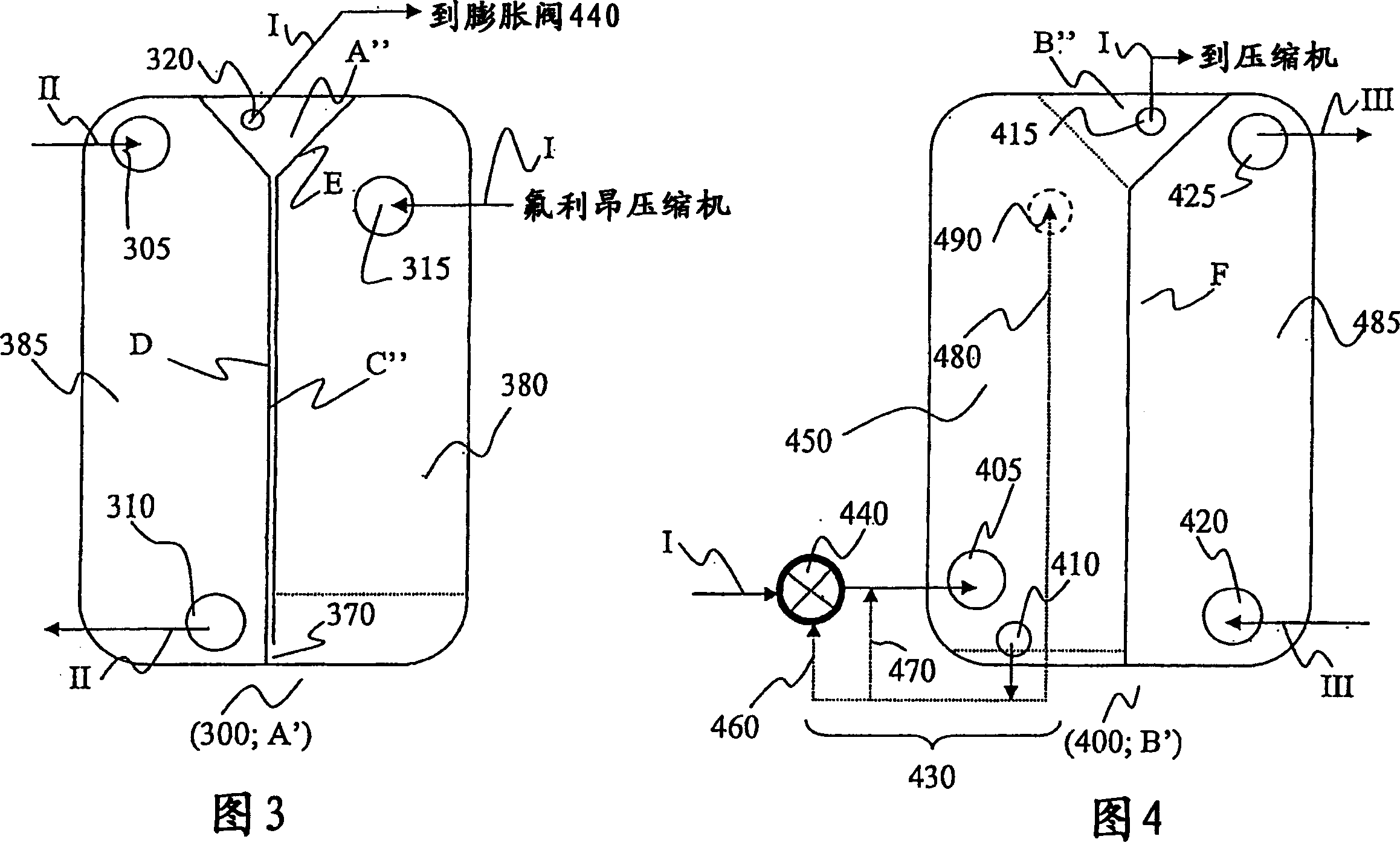 Evaporator and heat exchanger with external loop, as well as heat pump system and air conditioning system comprising said evaporator or heat exchanger