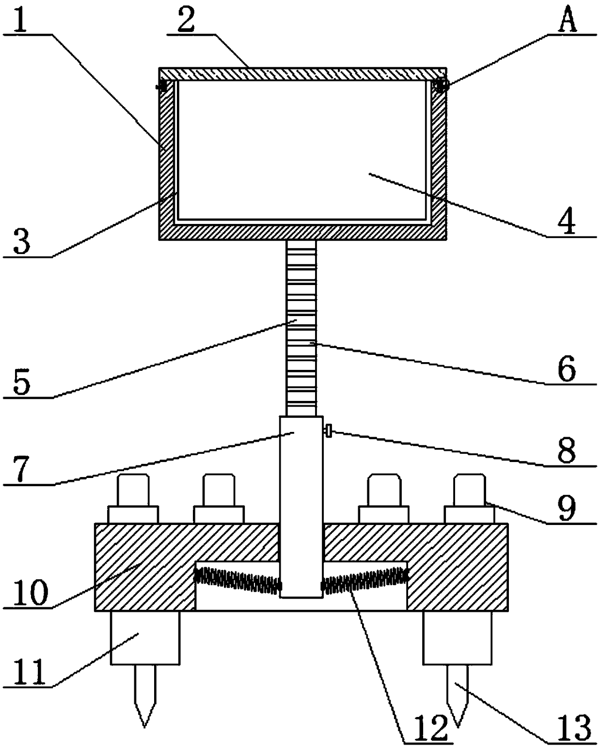 Warning frame for emergency rescue of power supply company