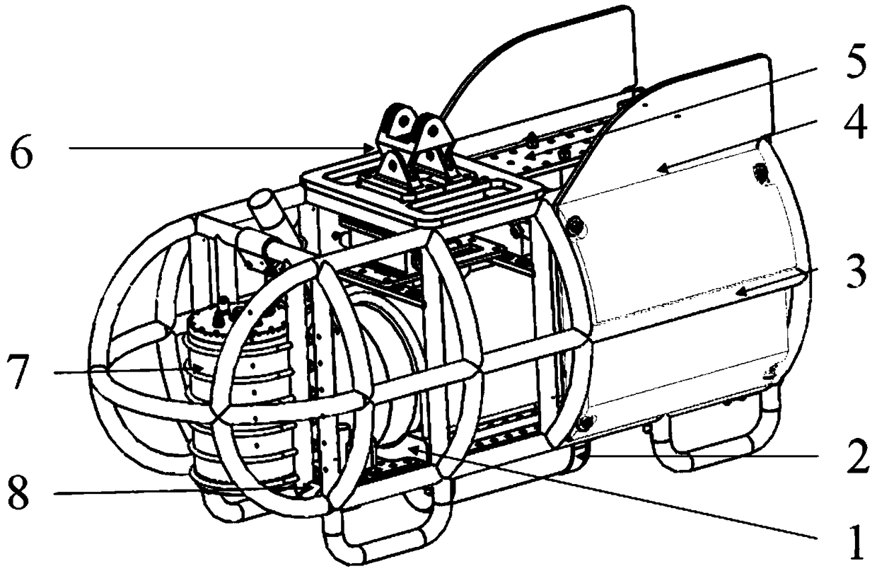 A deep towing body used for fine exploration of combustible ice