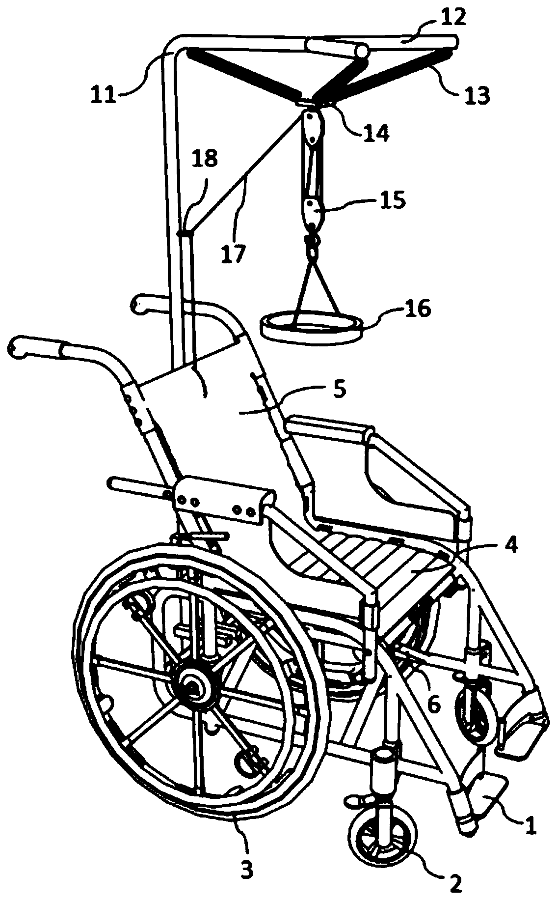 Novel scoliosis traction wheelchair