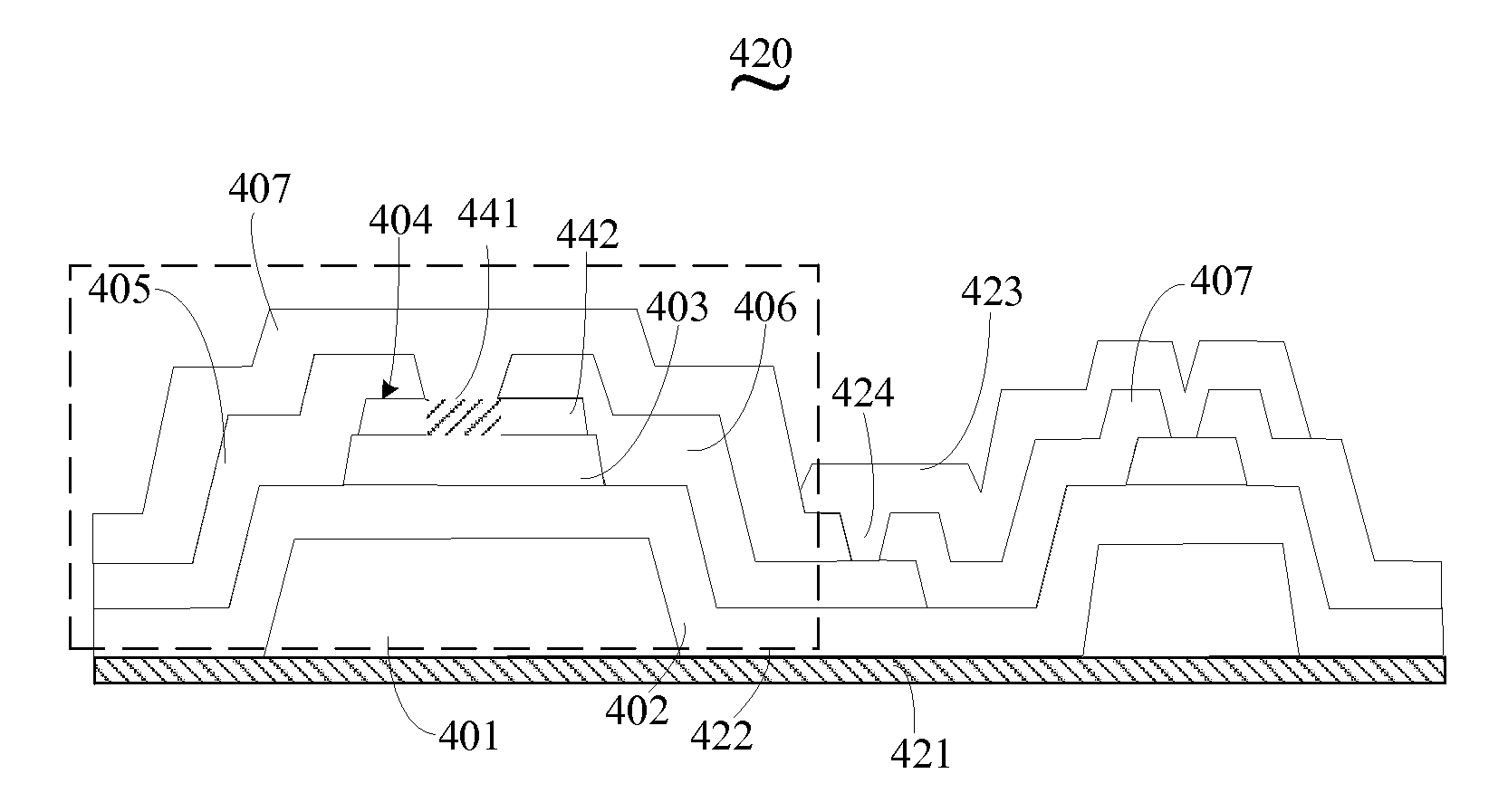 Active-matrix Panel Display Device, TFT and Method for Forming the Same