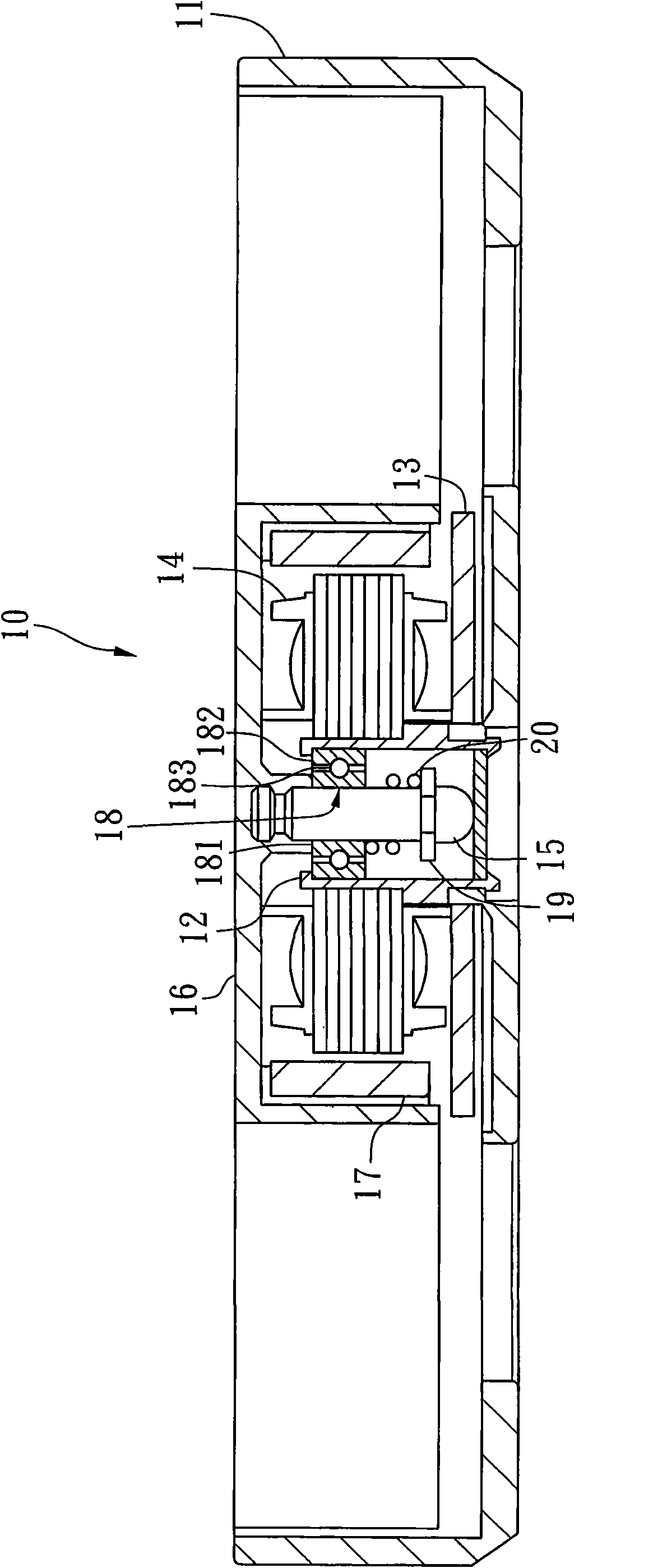 Rotating device having single ball bearing