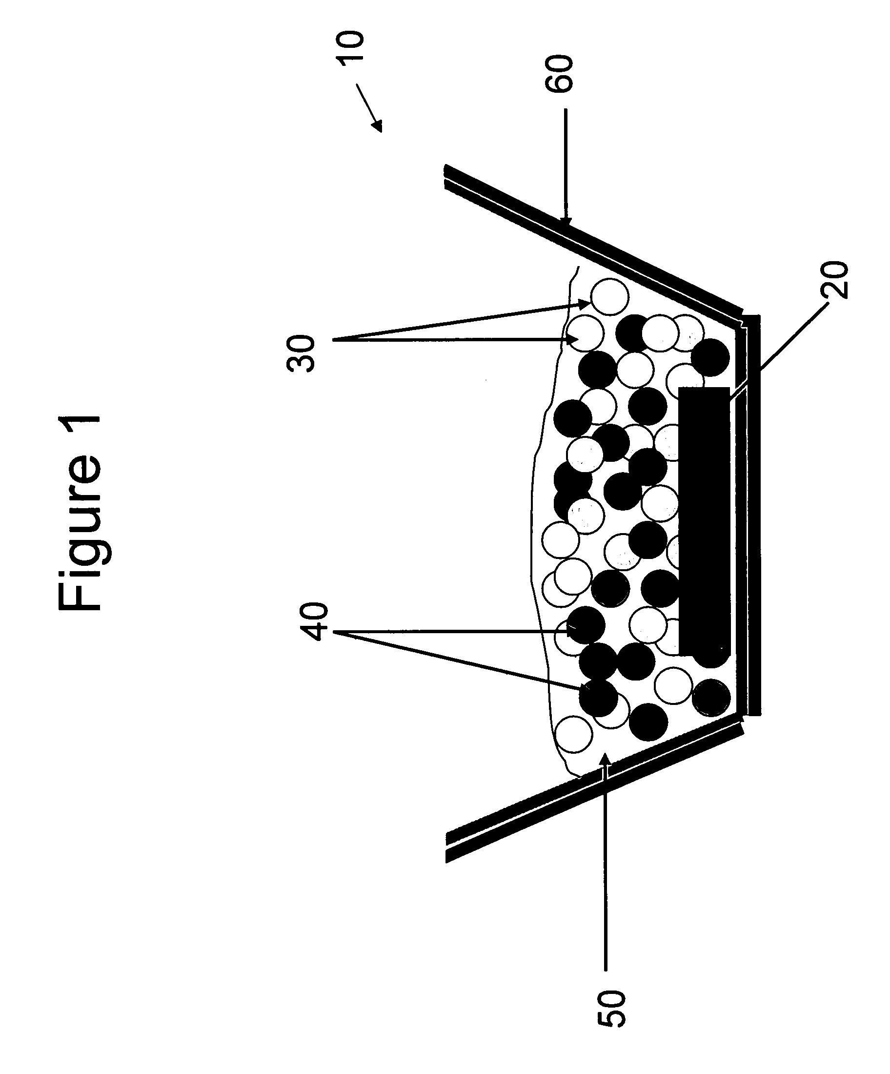 Light emitting diode comprising semiconductor nanocrystal complexes and powdered phosphors