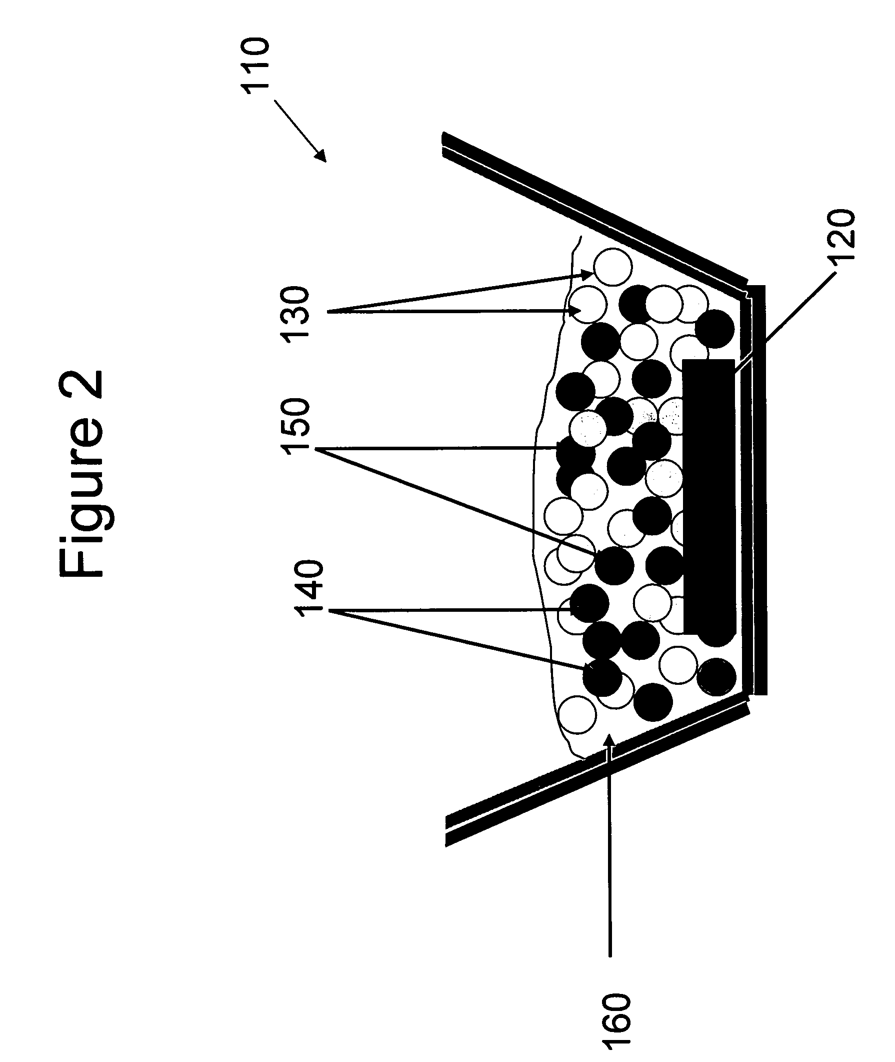 Light emitting diode comprising semiconductor nanocrystal complexes and powdered phosphors