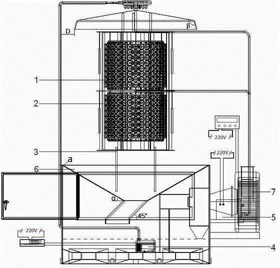 Water spray and static shoot-down type locust phototaxis trapping device