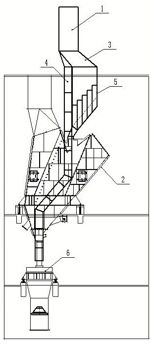 Multi-strand feeding chute for V-shaped powder concentrator