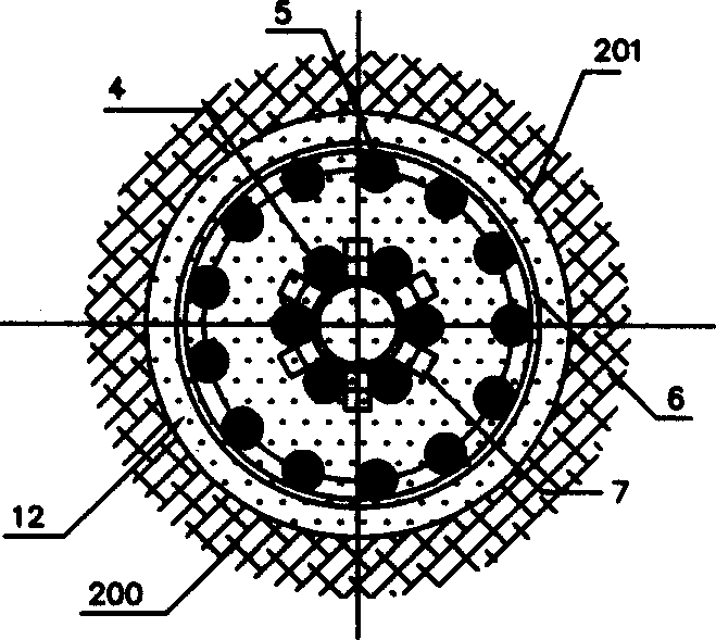 Rock engaged combined pile and its construction method