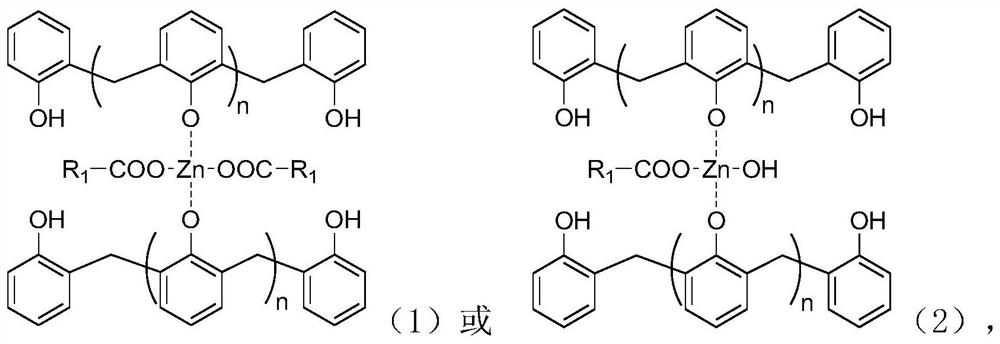 A kind of rubber composition containing organic acid zinc phenolic resin compound and its preparation method and application