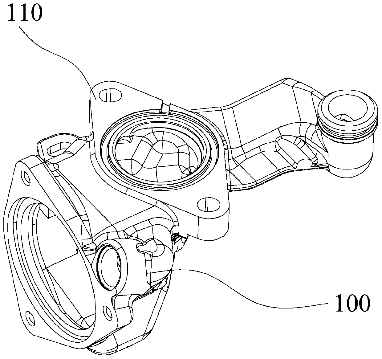 Engine thermostat lower case clamping tool