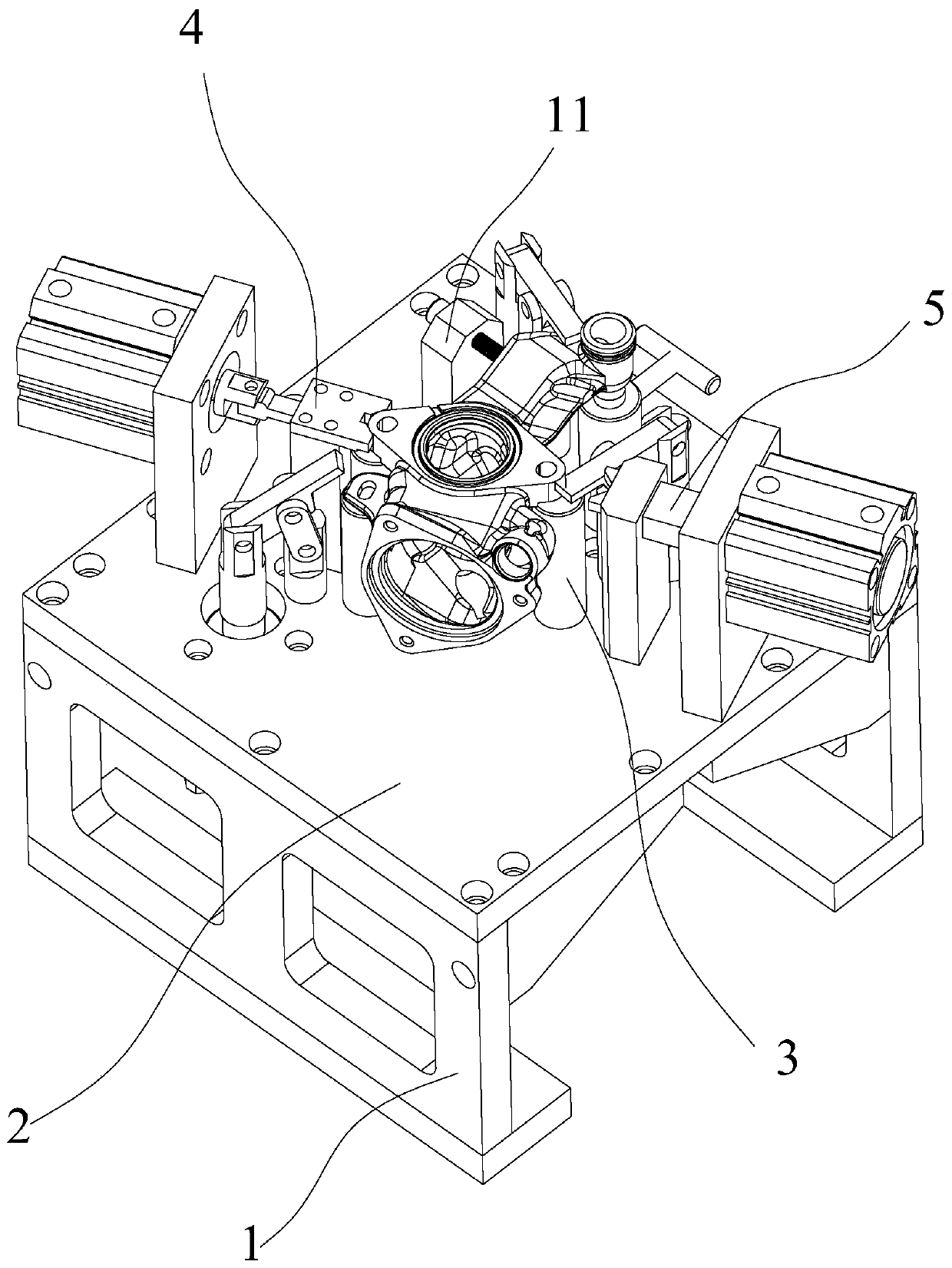 Engine thermostat lower case clamping tool