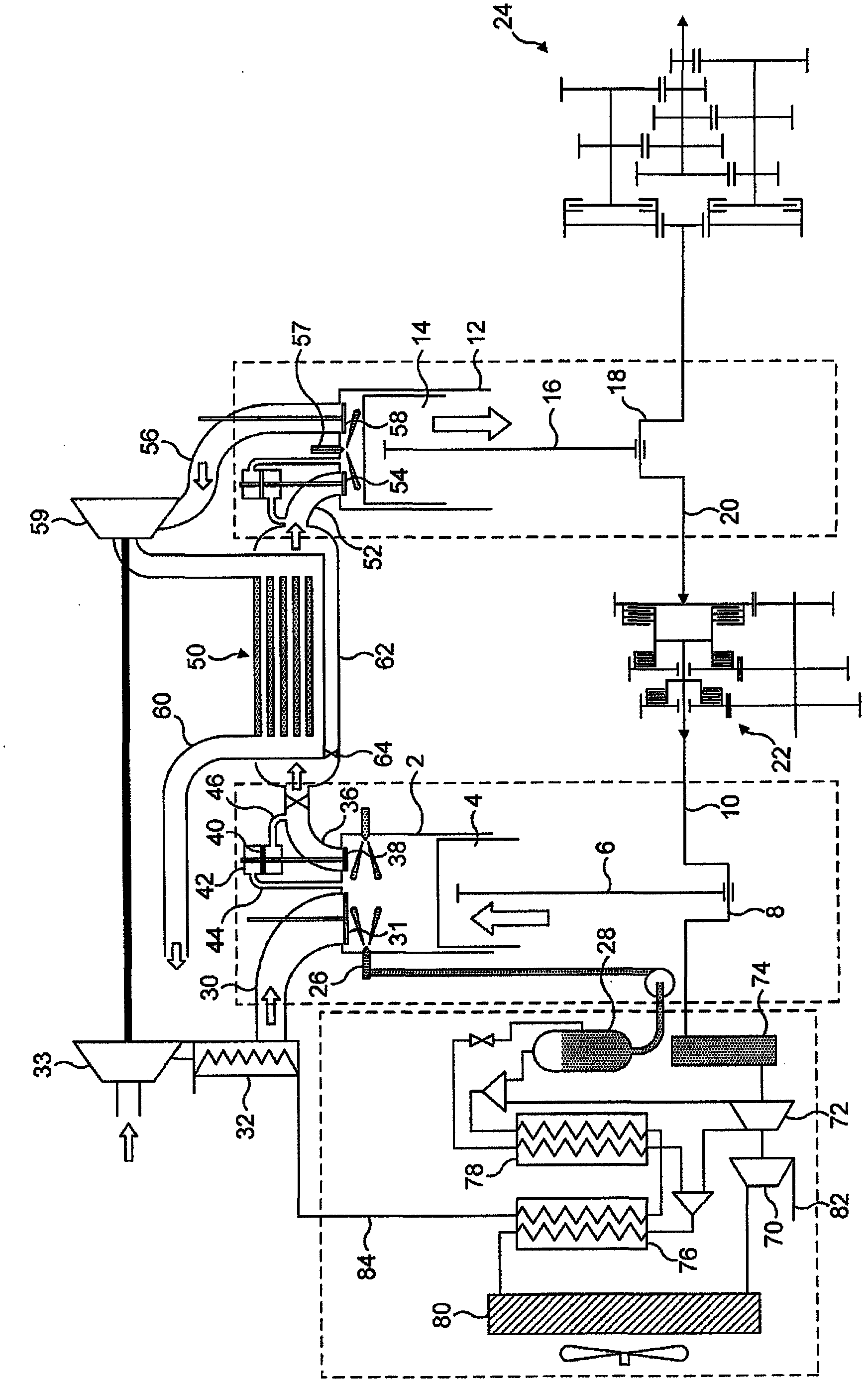 Split cycle reciprocating piston engine