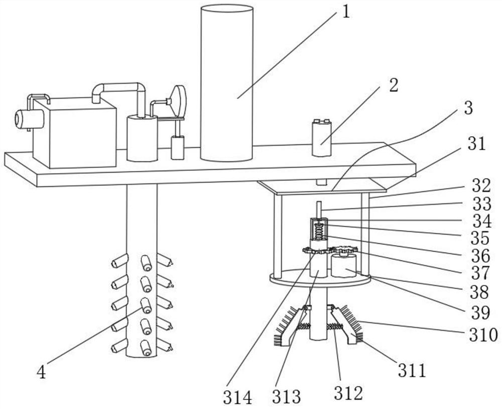 Cleaning structure of drilling device and cleaning method