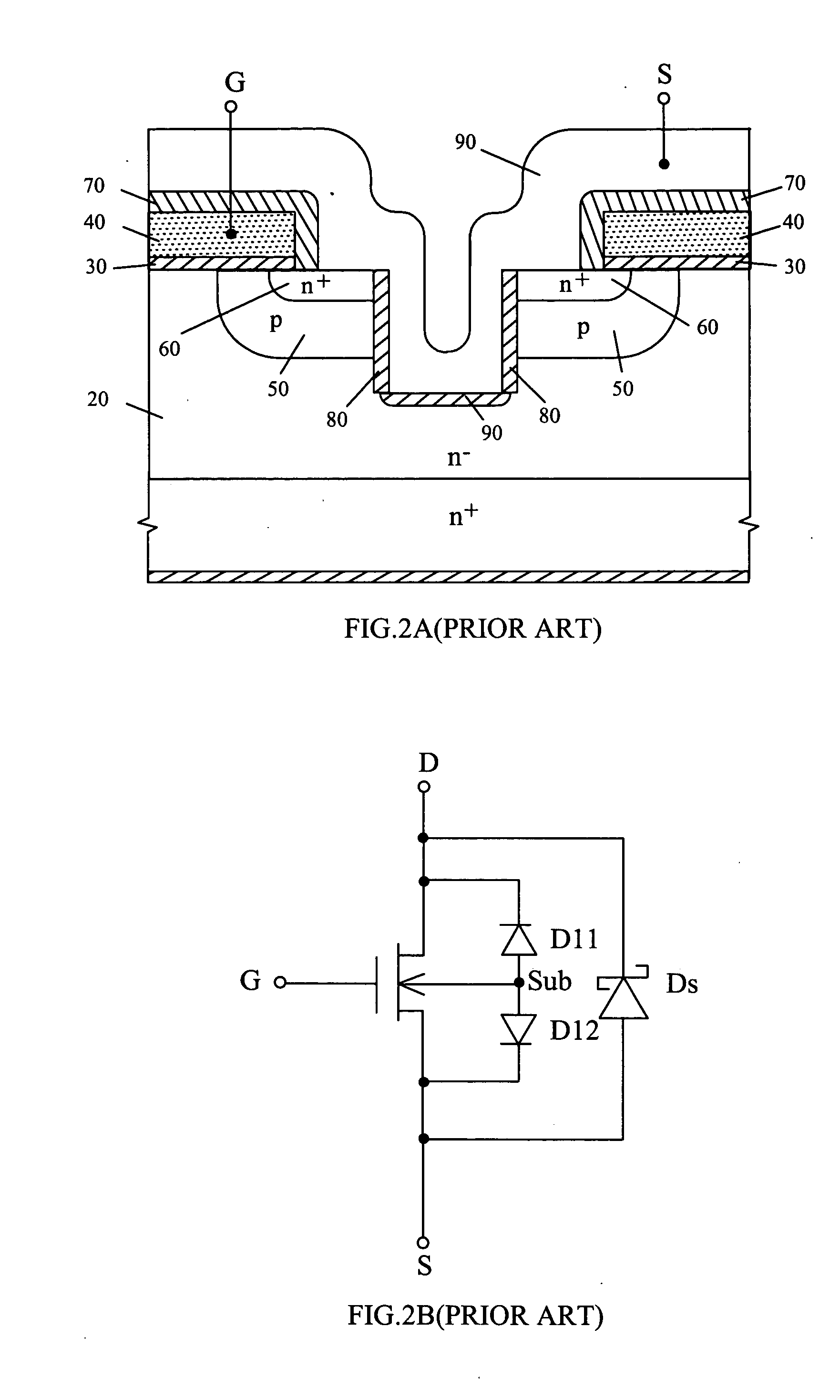 Self-aligned schottky-barrier clamped planar DMOS transistor structure and its manufacturing methods