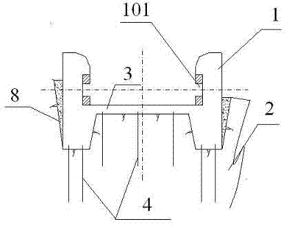 Environmentally-friendly slope-attaching type trash rack and building method thereof
