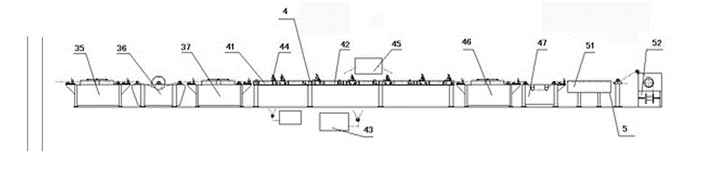 Steel wire heat treatment-electrolysis-phosphorization continuous production line equipment and process