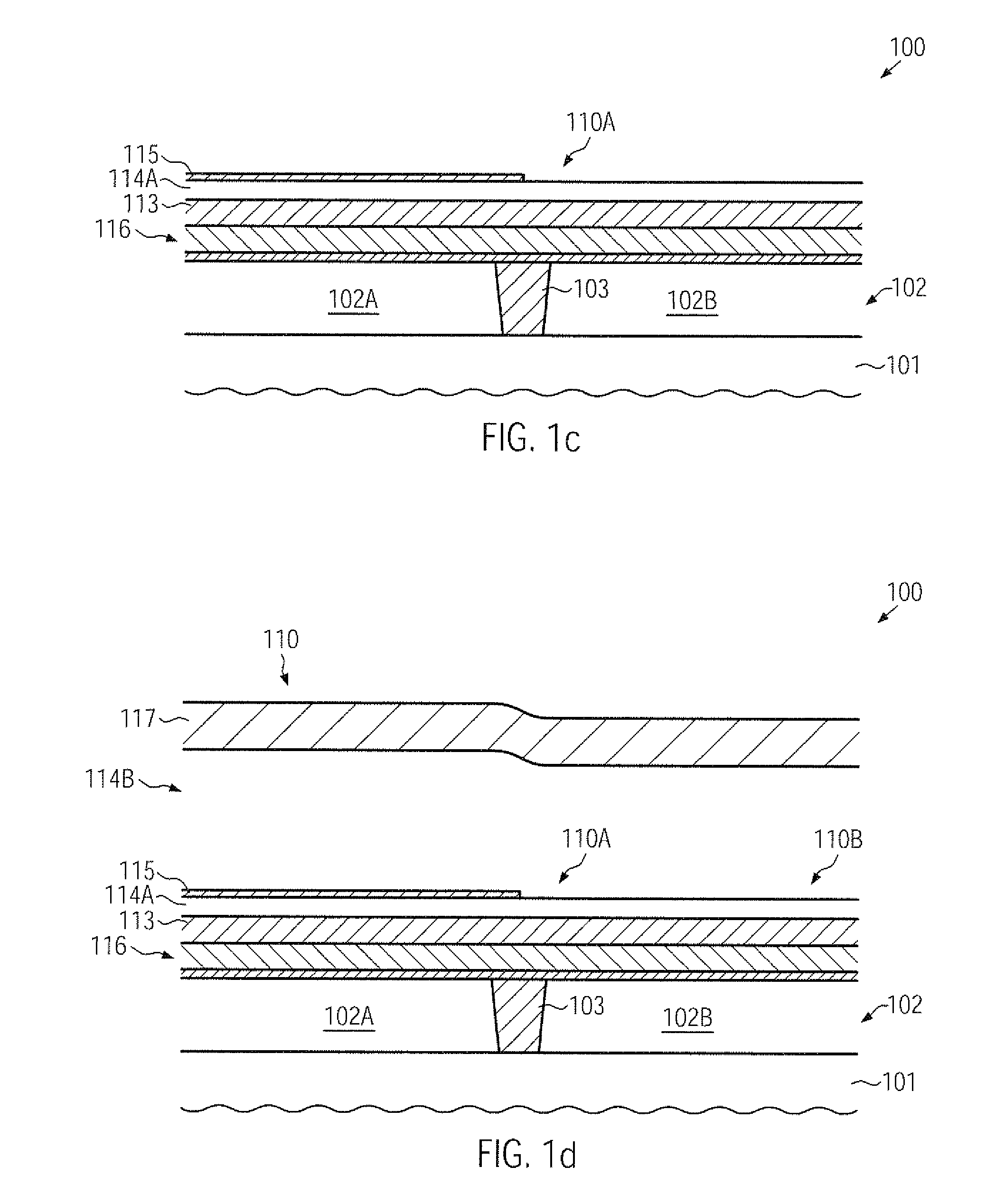 Threshold adjustment of transistors including high-k metal gate electrode structures comprising an intermediate etch stop layer
