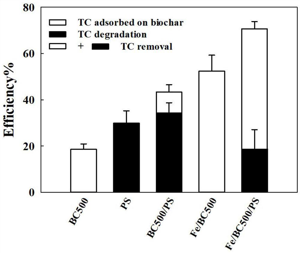 Method for activating persulfate with sludge-based biochar and synergistically removing tetracycline in water