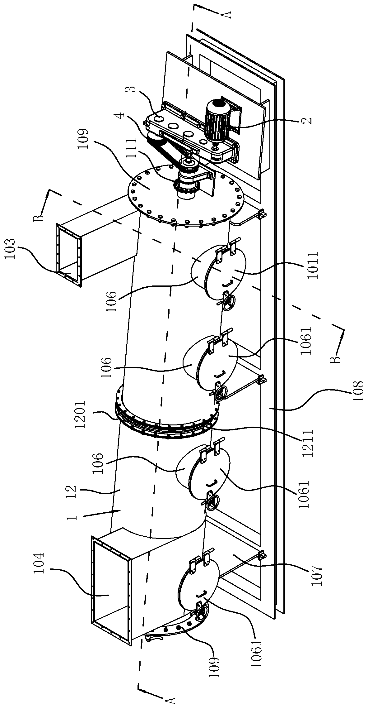 Sludge drying and reducing device and method