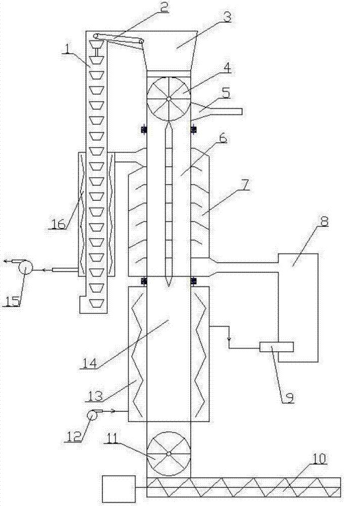 Vertical tube moving bed continuous pyrolysis apparatus for biomass