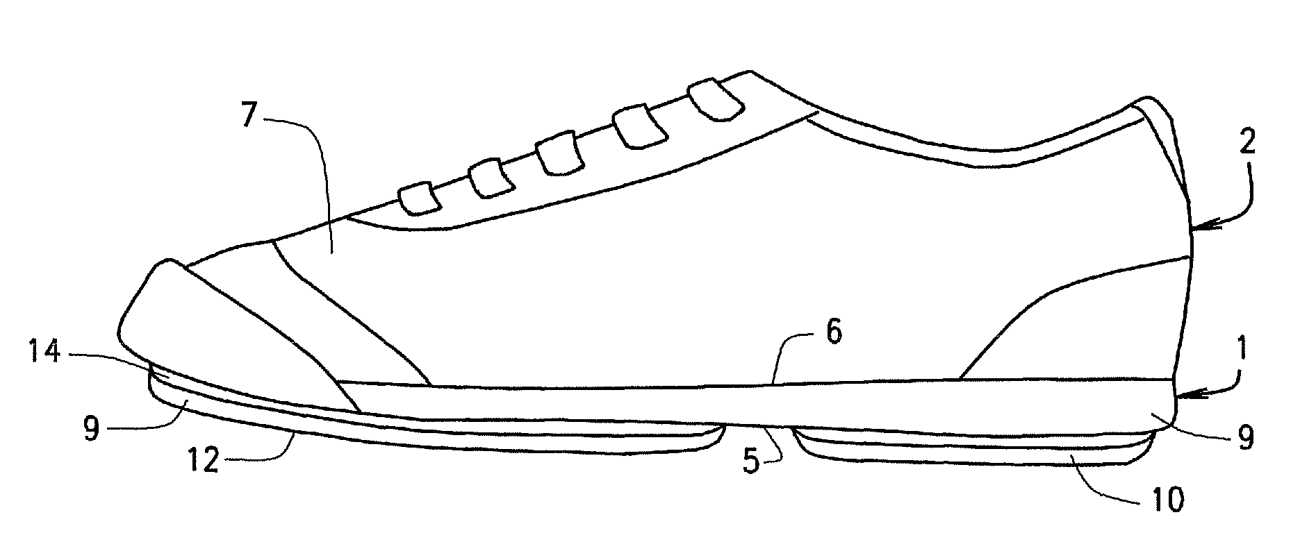 Shoe sole and method