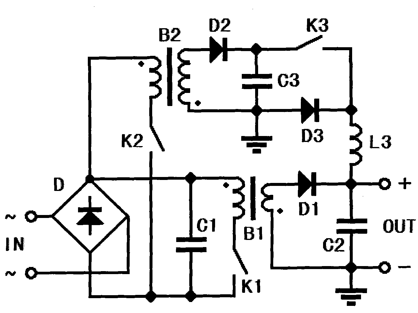 AC/DC converting method for eliminating working frequency ripple wave