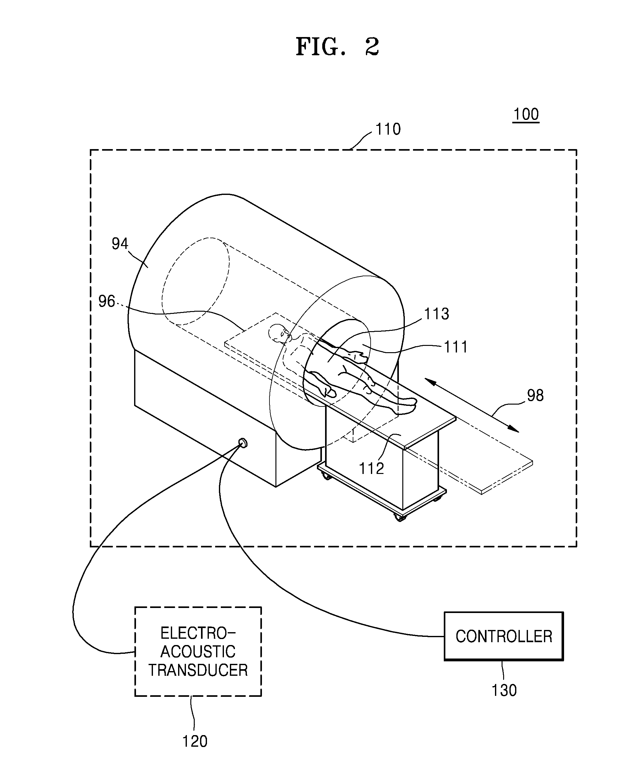 MRI acoustic system, acoustic output device, and electro-acoustic transducer