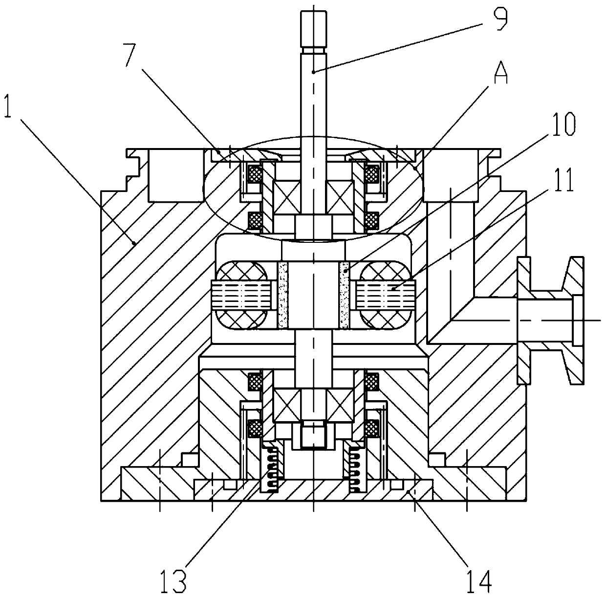 Bearing mounting structure and heat-conducting grease filling method