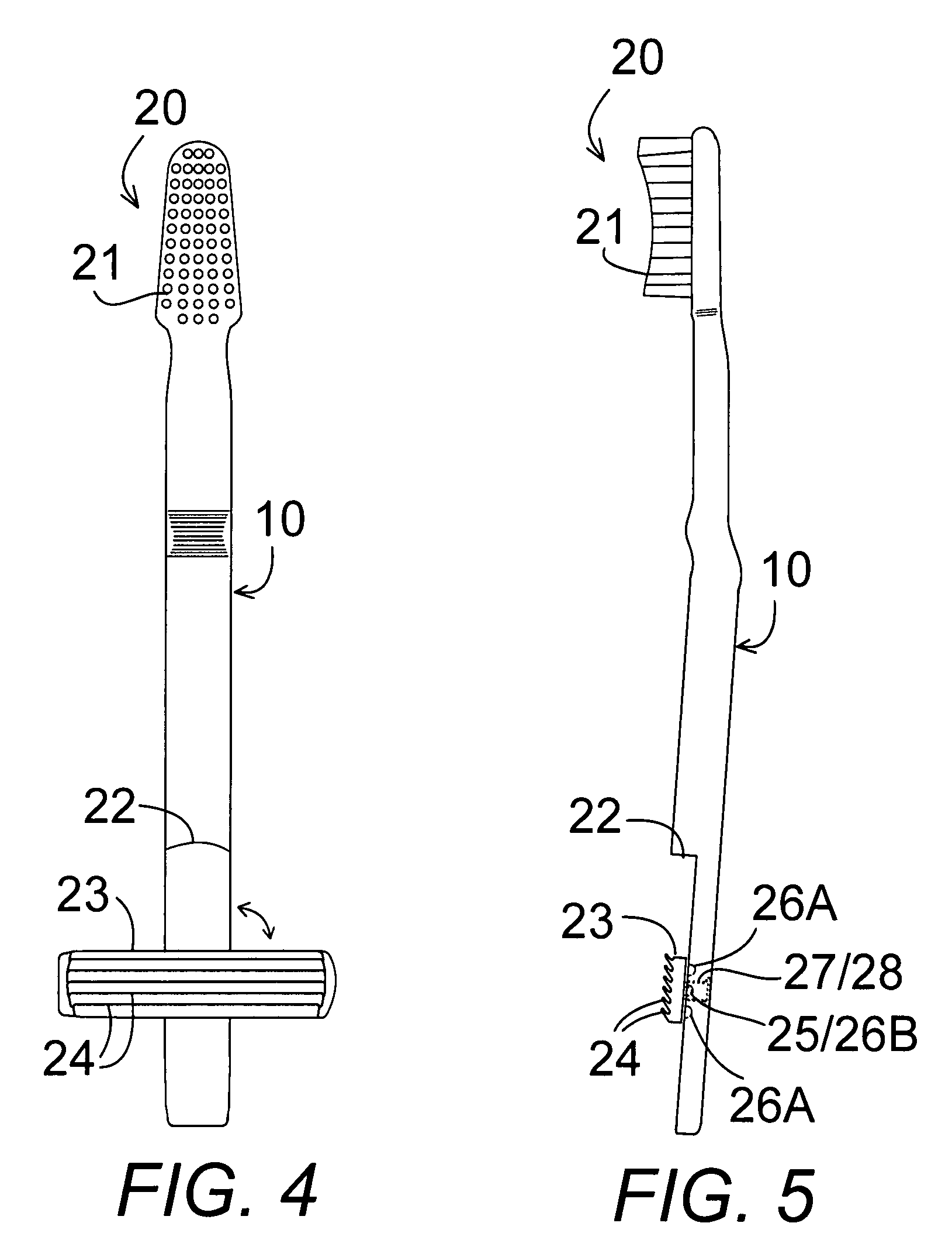Combination toothbrush and pivotable tongue scraper