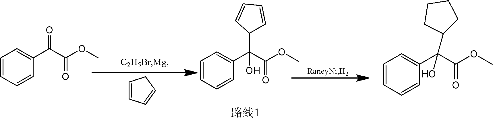 Preparation method of a-cyclopentyl methyl mandelate