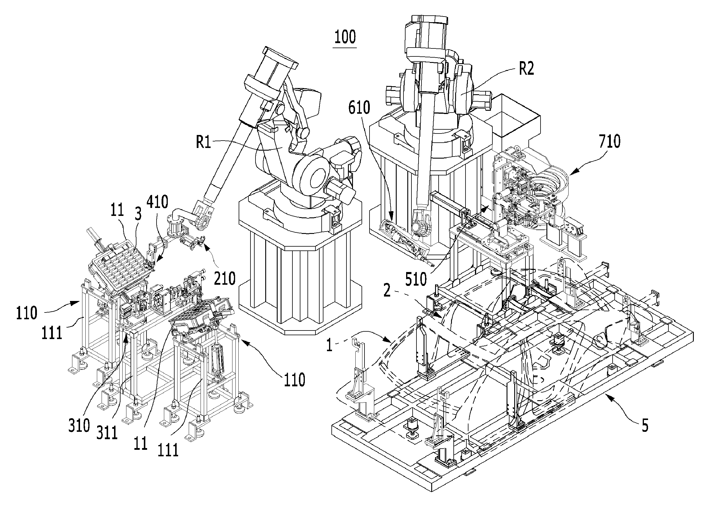 Automatic system for mounting door hinge to vehicle