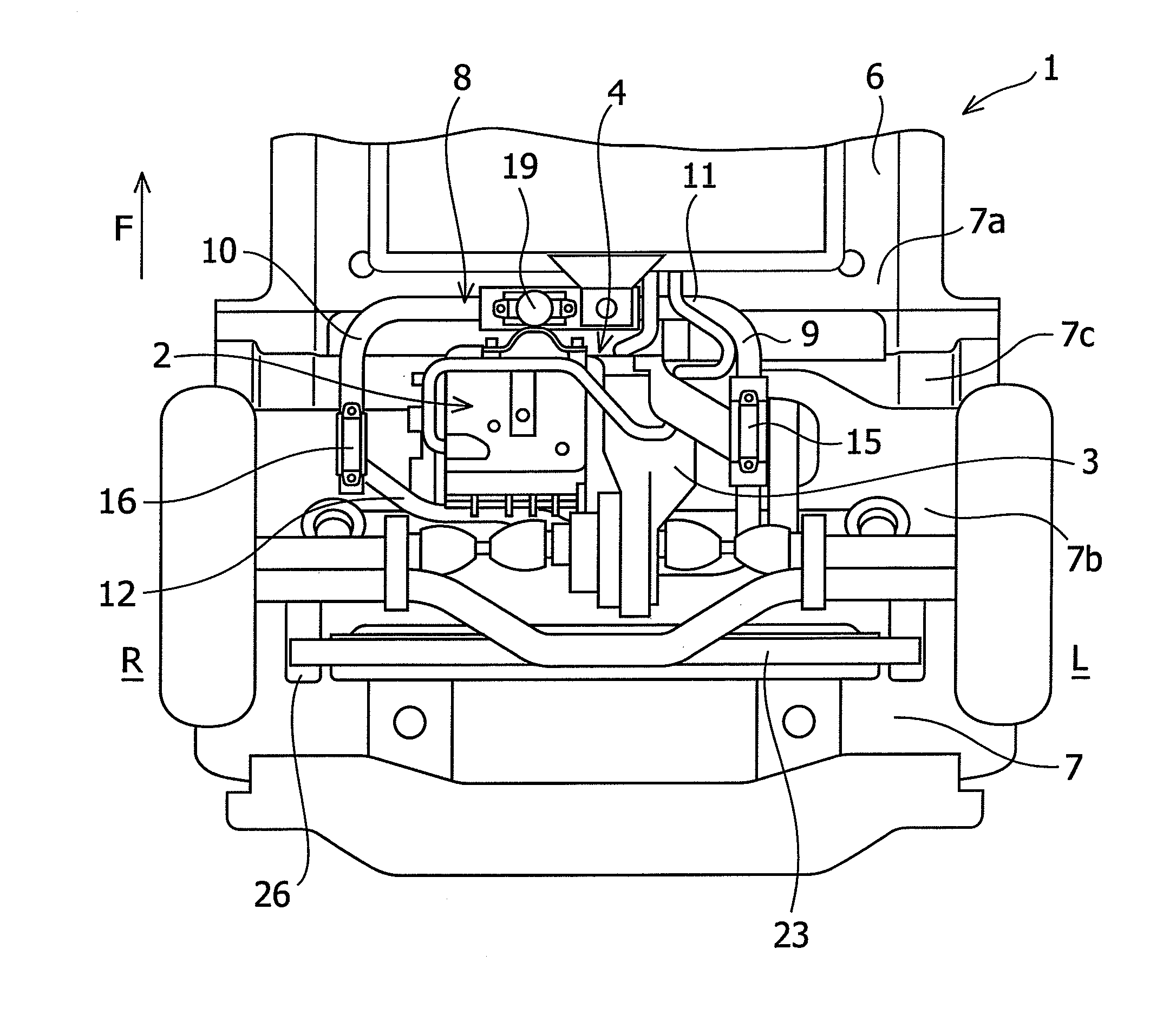 Power unit suspension structure for electric vehicle
