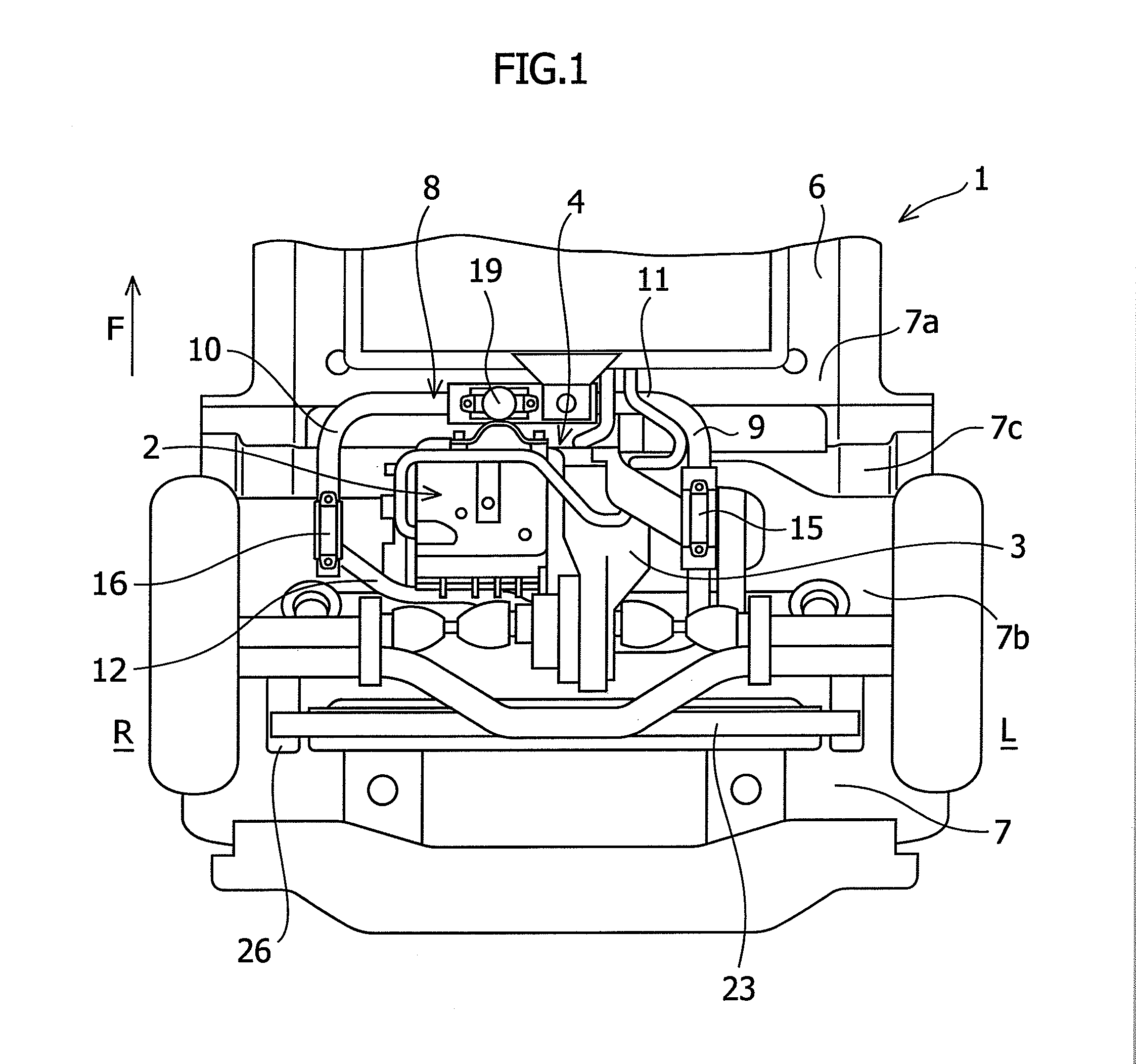 Power unit suspension structure for electric vehicle