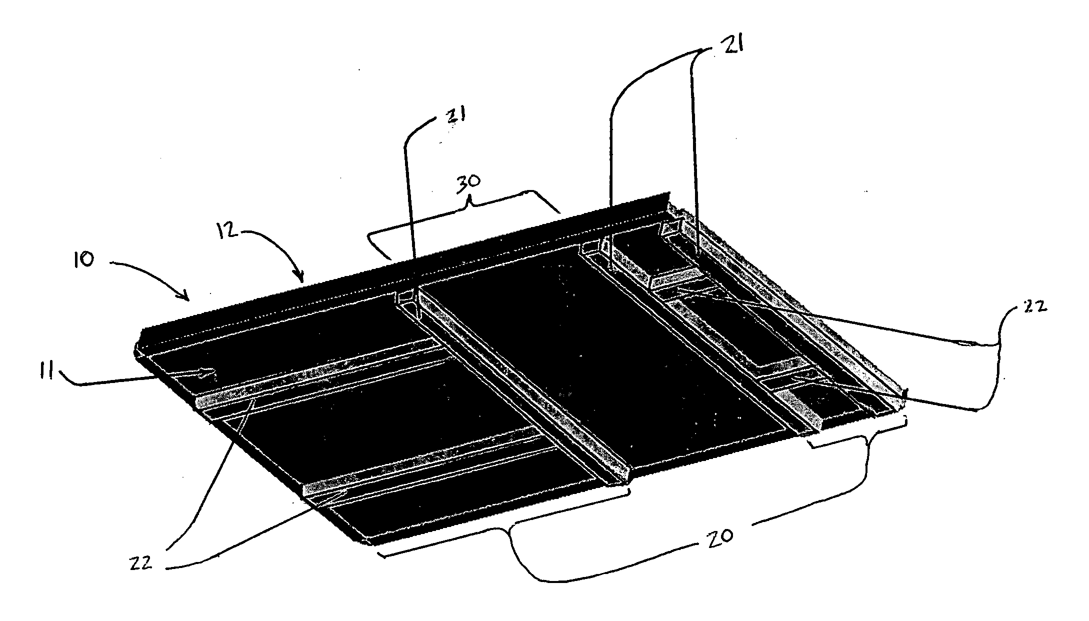 Composite cargo floor structure having a reduced weight