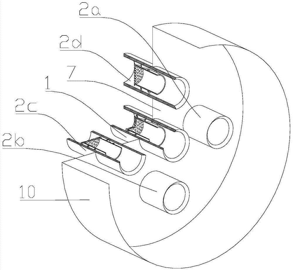 Five-nozzle combustor structure applied to gas turbine low-pollution combustion chamber