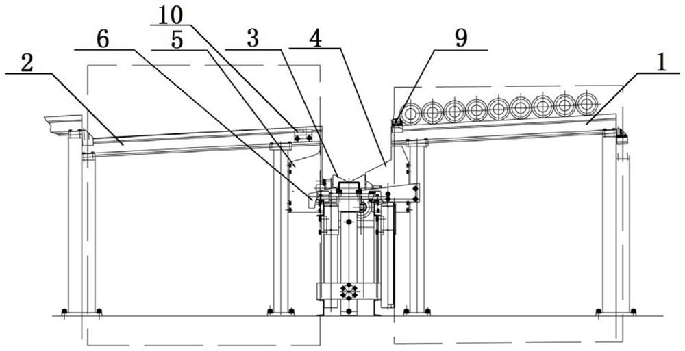 Automatic feeding and discharging machine of petroleum pipe threading lathe