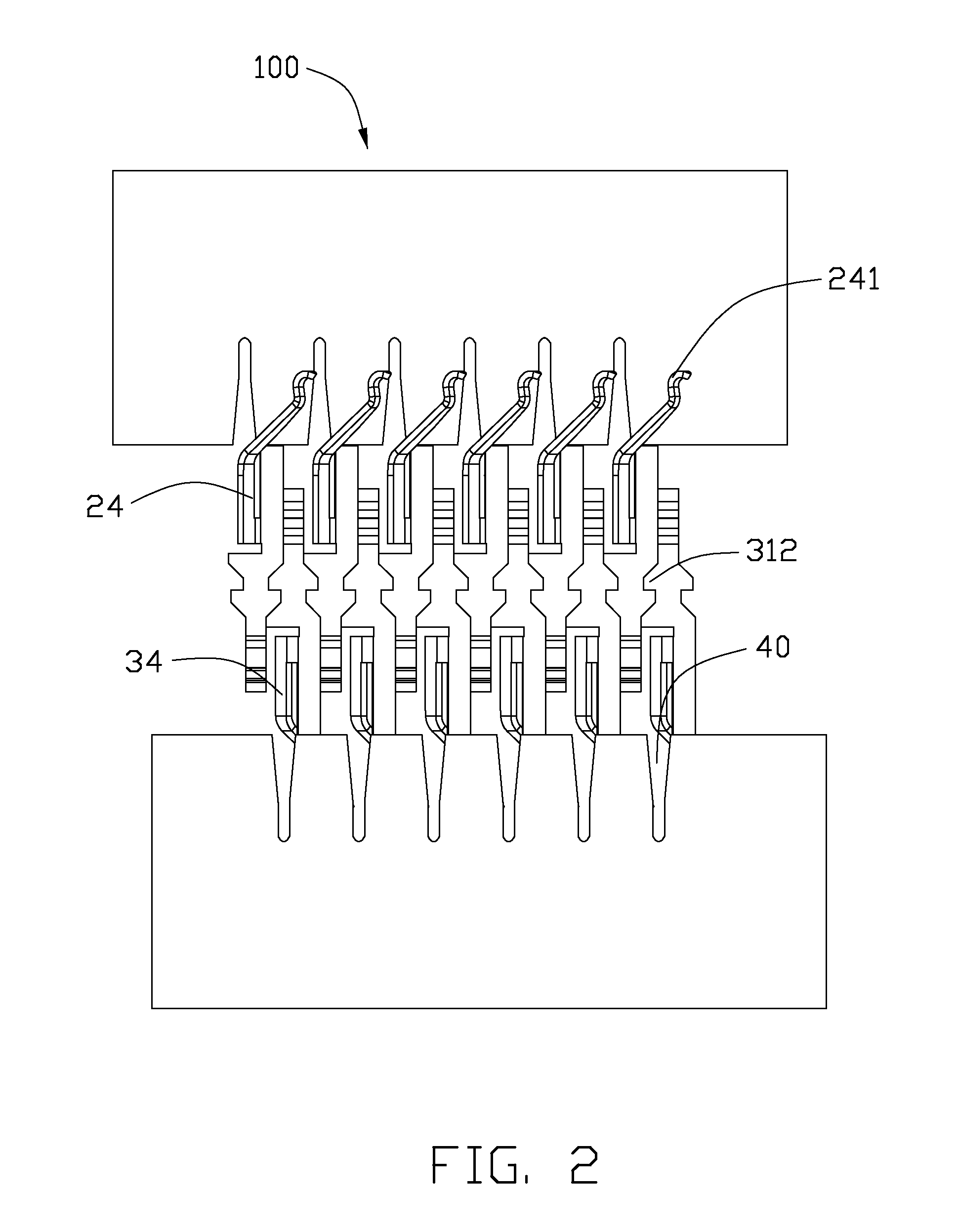 Contact carrier having contact terminals arranged alternatively along sides