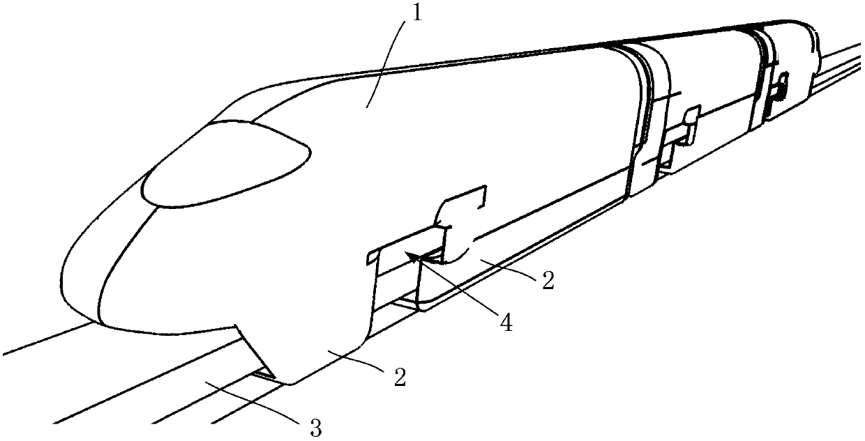 Super-speed train pneumatically levitated through air entering two sides and propelled electromagnetically