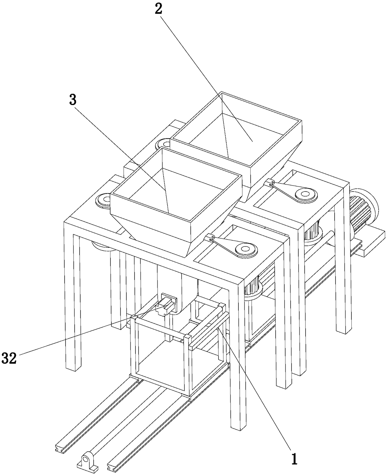 Differential supplementing device for metal powder bagging