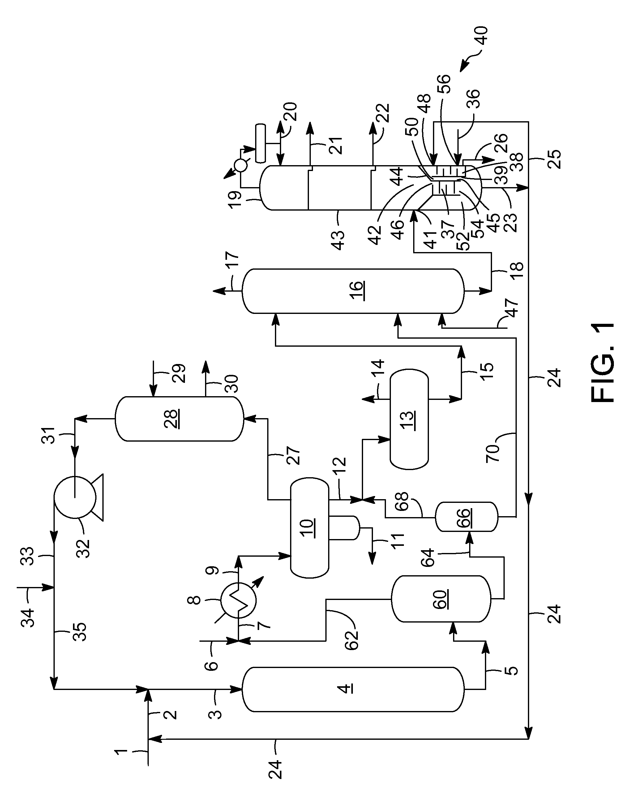 Apparatus for removing heavy polynuclear aromatic compounds from a hydroprocessed stream
