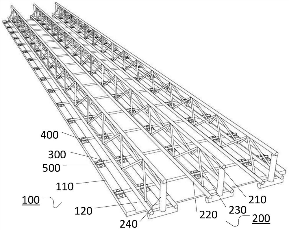Disassembly-free bottom mold truss floor support plate and manufacturing method