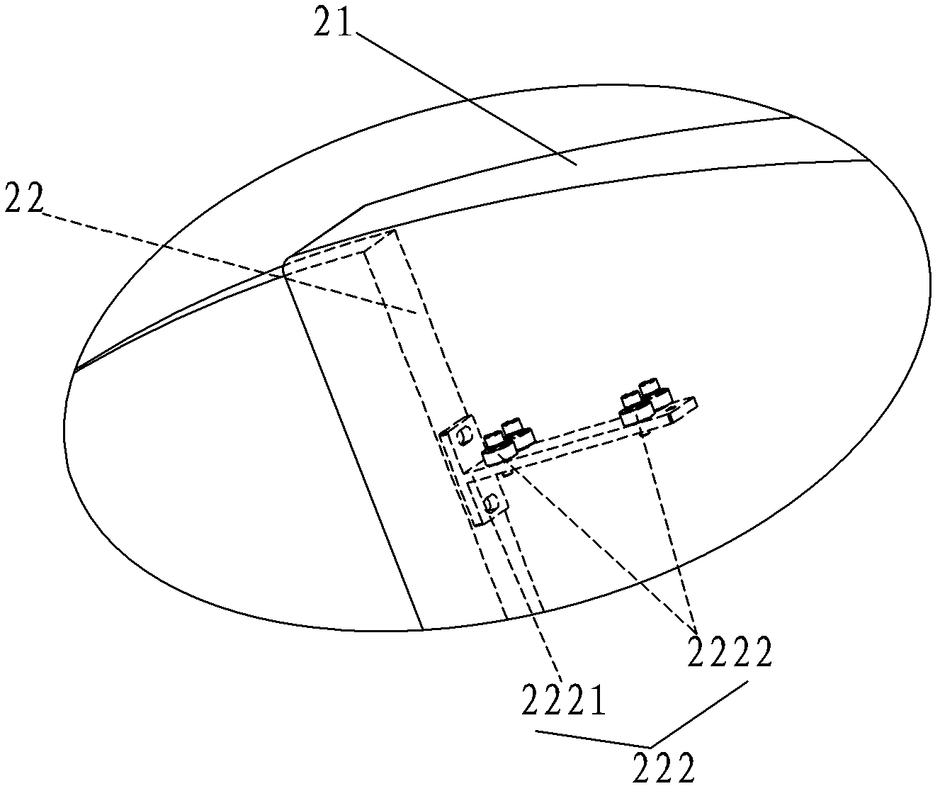 A fan-shaped door mechanism and its application driving mechanism