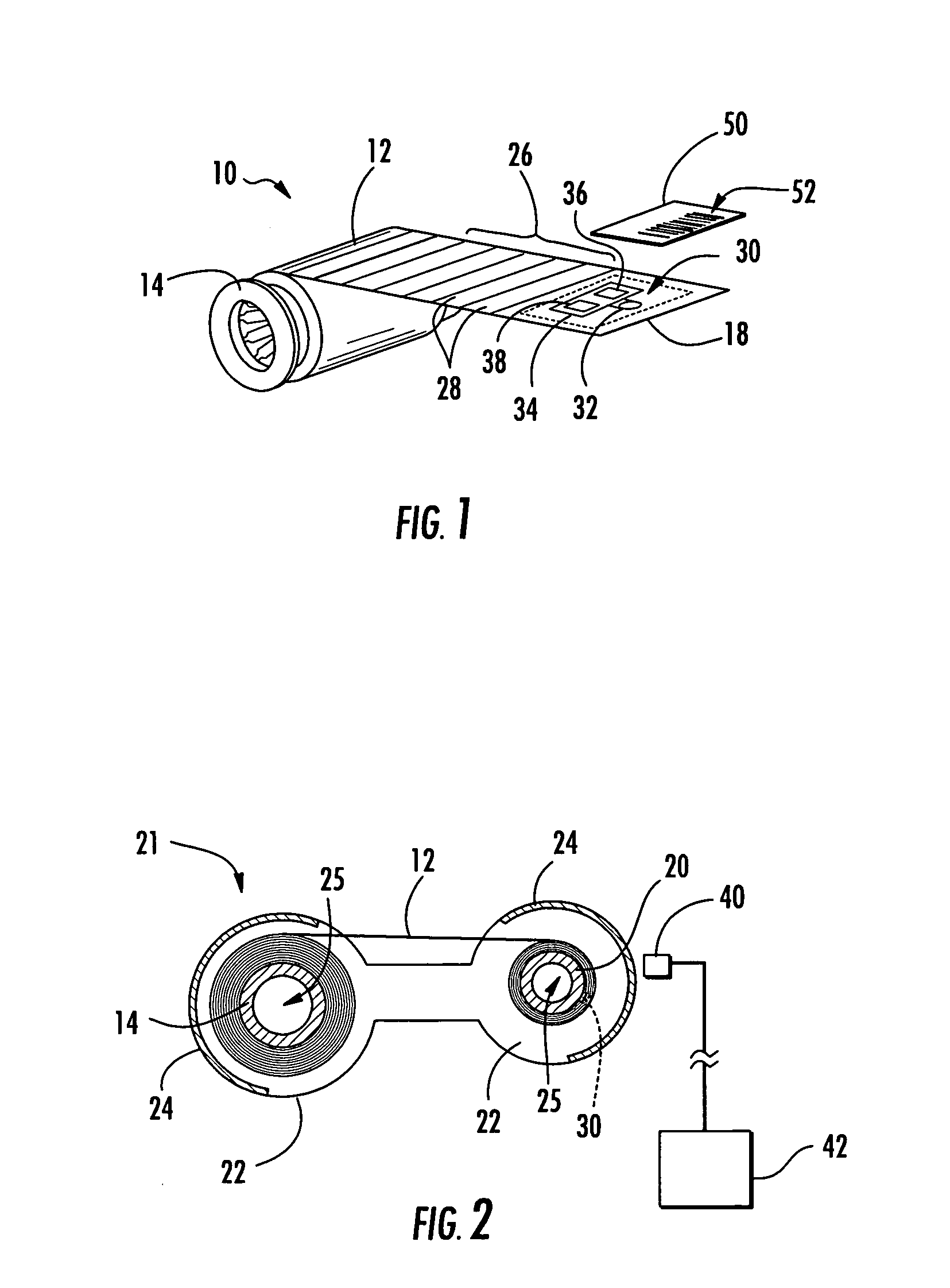 Systems and methods for providing a media located on a spool and/or a cartridge where the media includes a wireless communication device attached thereto