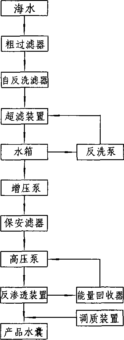 Minitype sea water desalination system water treatment technique