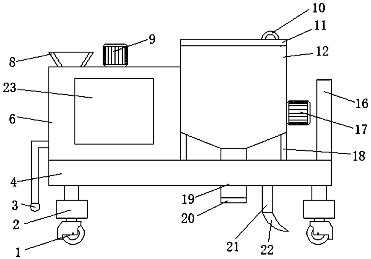 Agricultural land fertilizer applying device with large area working function