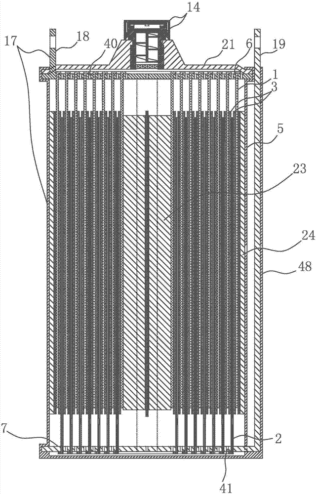 Winding type storage battery with asymmetric hybrid pole plates, same-direction electrodes and dual-membrane safety valve